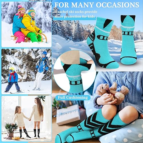 Miniatura 4 de wanchel Warm Kids Ski Socks - 2 Pairs Merino Wool Skiing Socks, Winter Warm Snowboard Thermal Socks For Boys Girls Toddlers