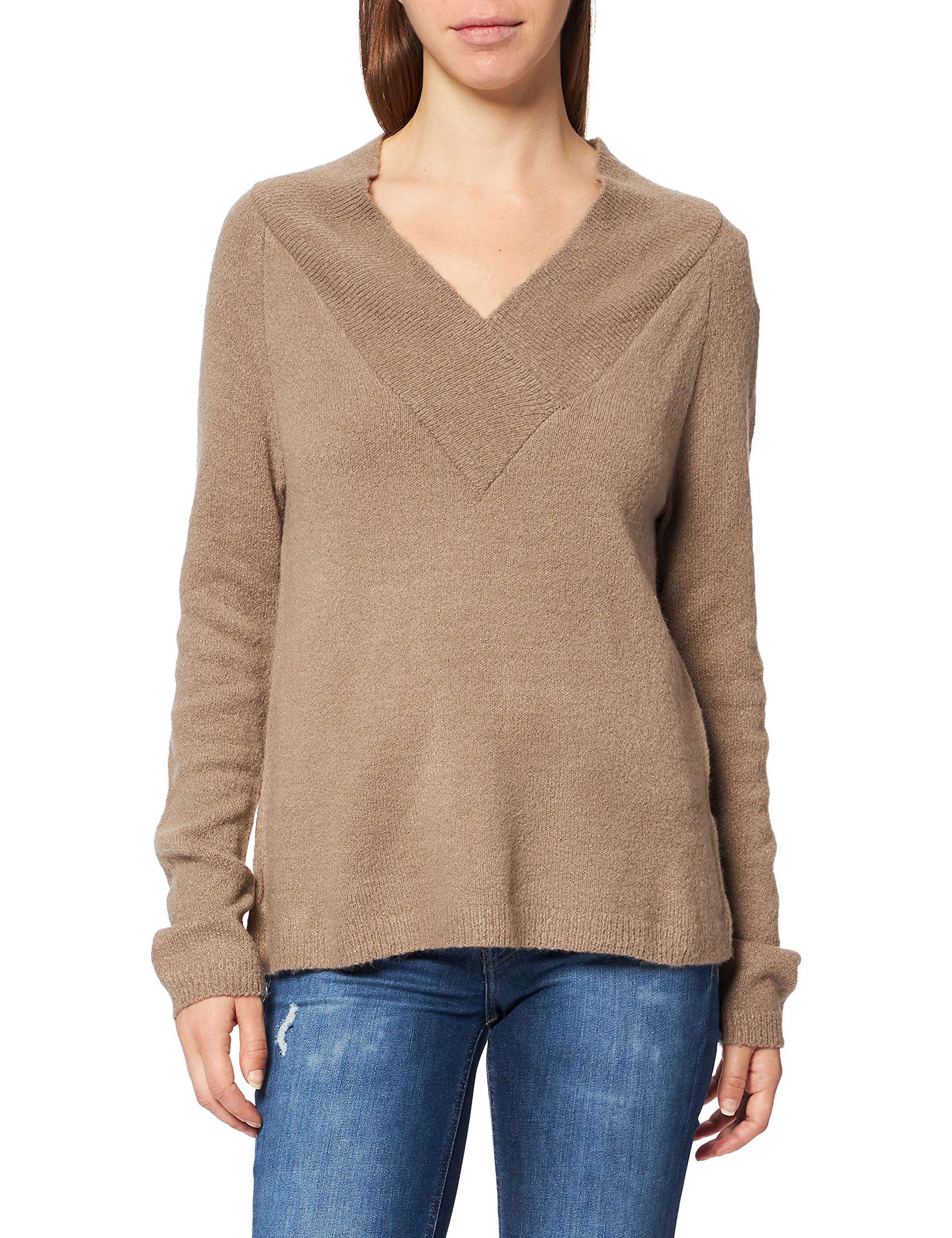 VilaWomen's Vimadelia V-neck L/S Knit Top - Noos Pullover Sweater