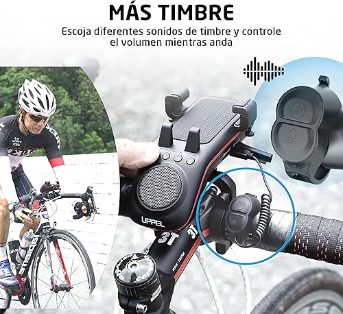 Miniatura 3 de UPPEL Multifunctional Bike Speaker & Phone Holder - Bicycle Headlight, Horn, Microphone & Power Bank (5000mAh), Ideal for Mountain & Road Cycling