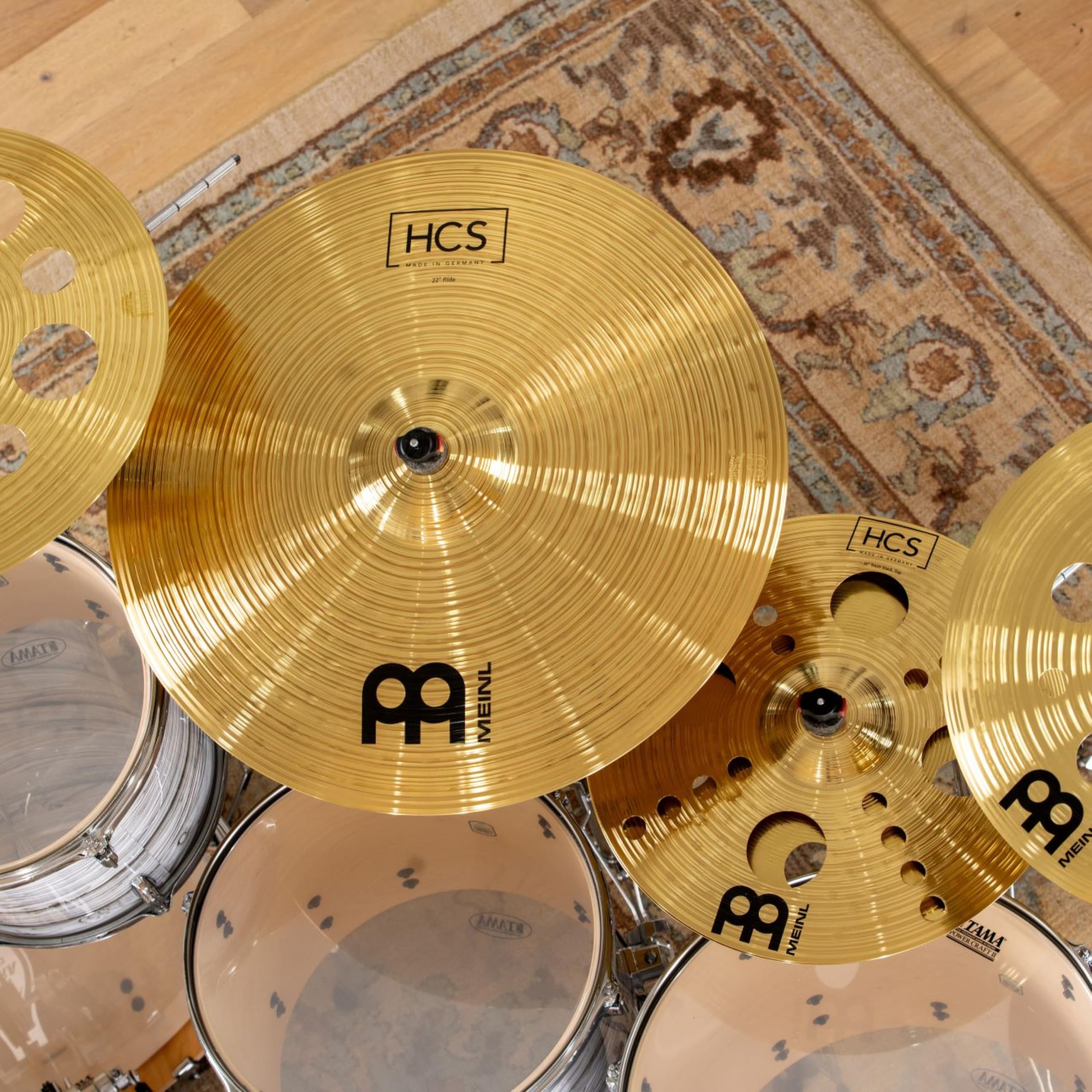 Meinl Cymbals HCS Plato Trash Stack de 16 pulgadas (40,64cm) con Agujeros – Platillos de Batería – Latón, Acabado Tradicional (HCS16TRS)