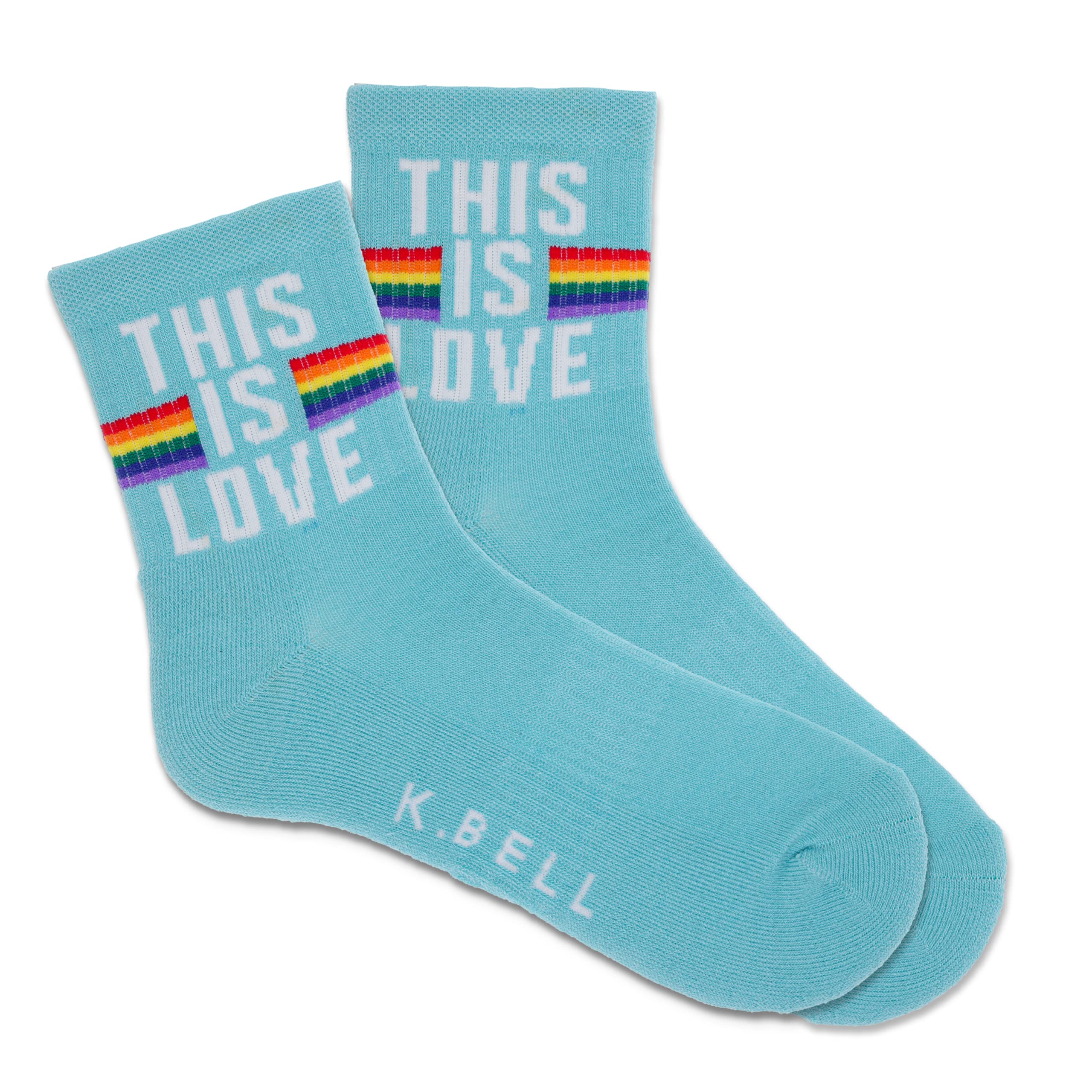 K. Bell Socks Chaussettes Active Crew pour femme, This is Love (Blue Shell), 36,5-43 EU, This is Love (Blue Shell)