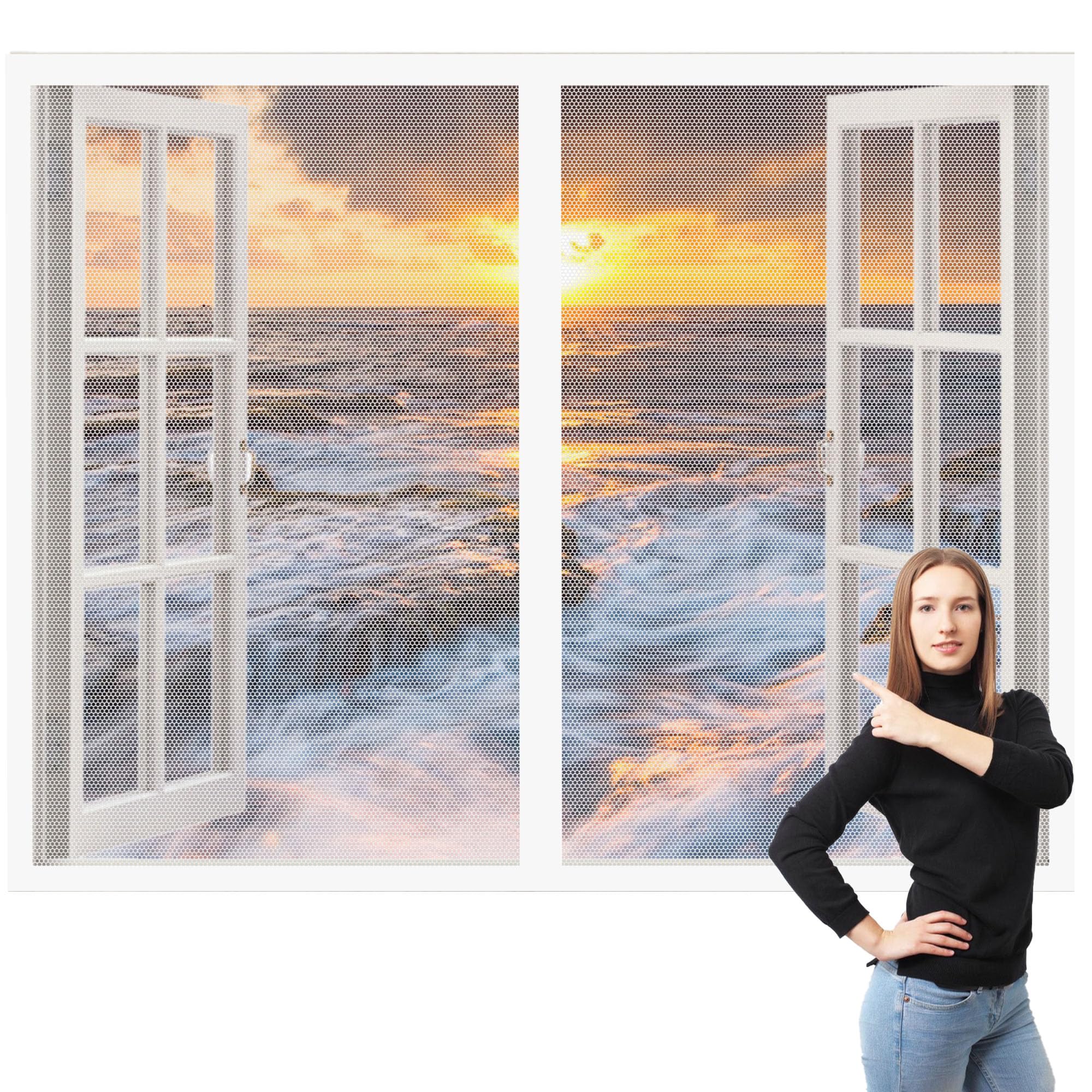 Moustiquaire de Porte Sans Perçage 90x180 cm Idéale pour Locataires