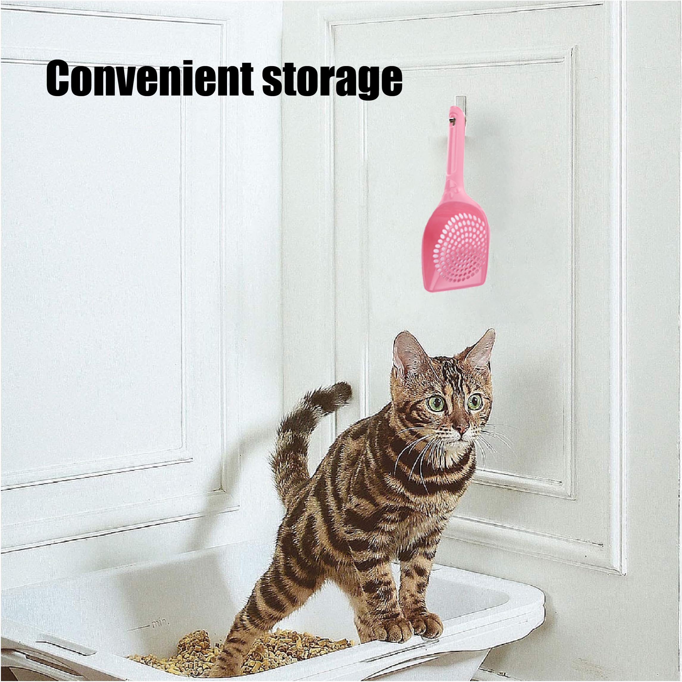 Paletta Per Lettiera Gatti - 2 Pezzi, 26 Cm, Design A Setaccio Per Sabbia Silicea, Manico Lungo, Plastica Resistente E Facile Da Pulire (Colore Azzurro)