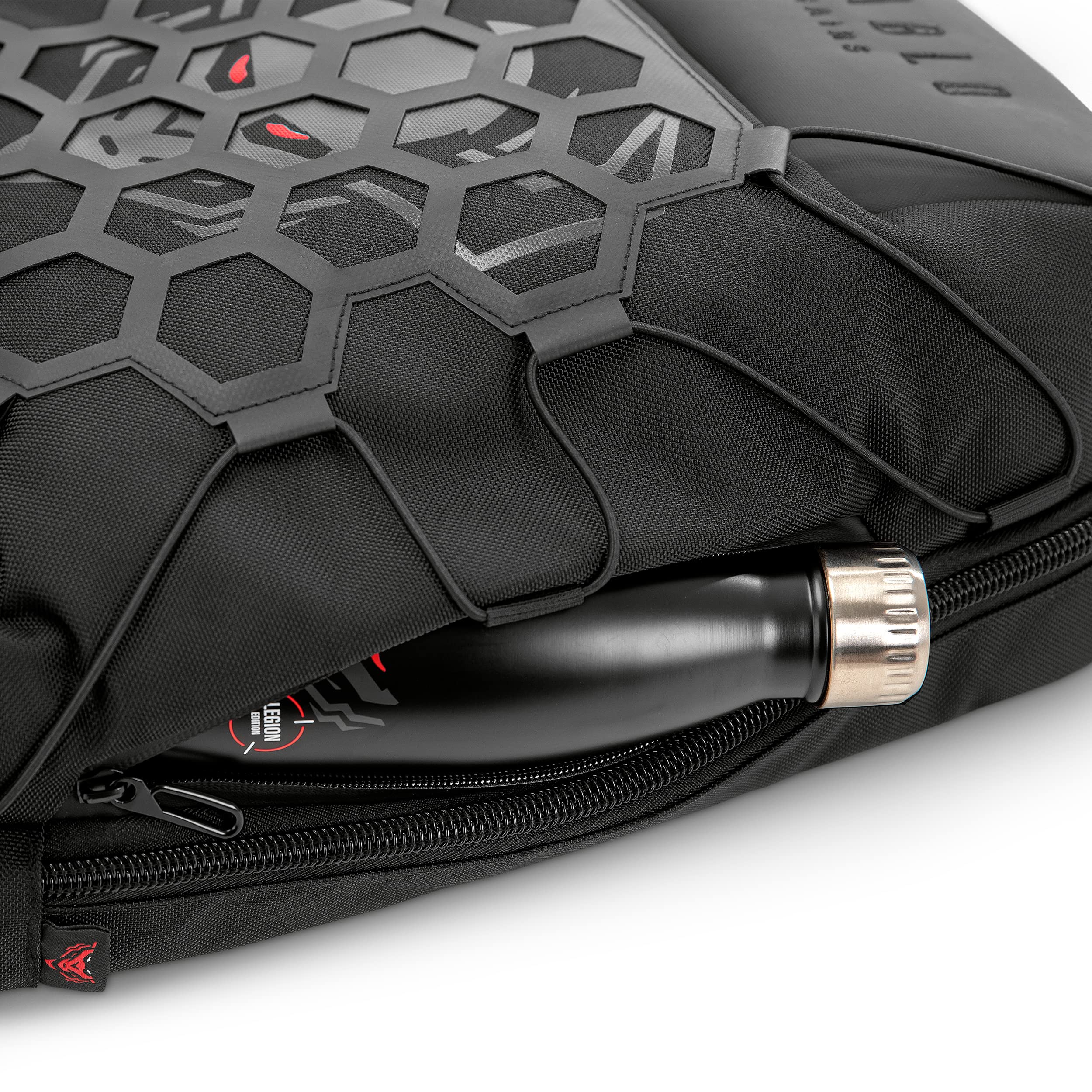 DIABLO Zaino Scolastico da Escursionismo Per Laptop Notebook Impermeabile Cerniera con chiusura a combinazione Porta di ricarica USB Numerosi scomparti Multifunzionale (Nero)