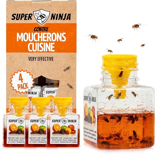 Super Ninja Fruit Fly Traps for Indoors, 4 Pack