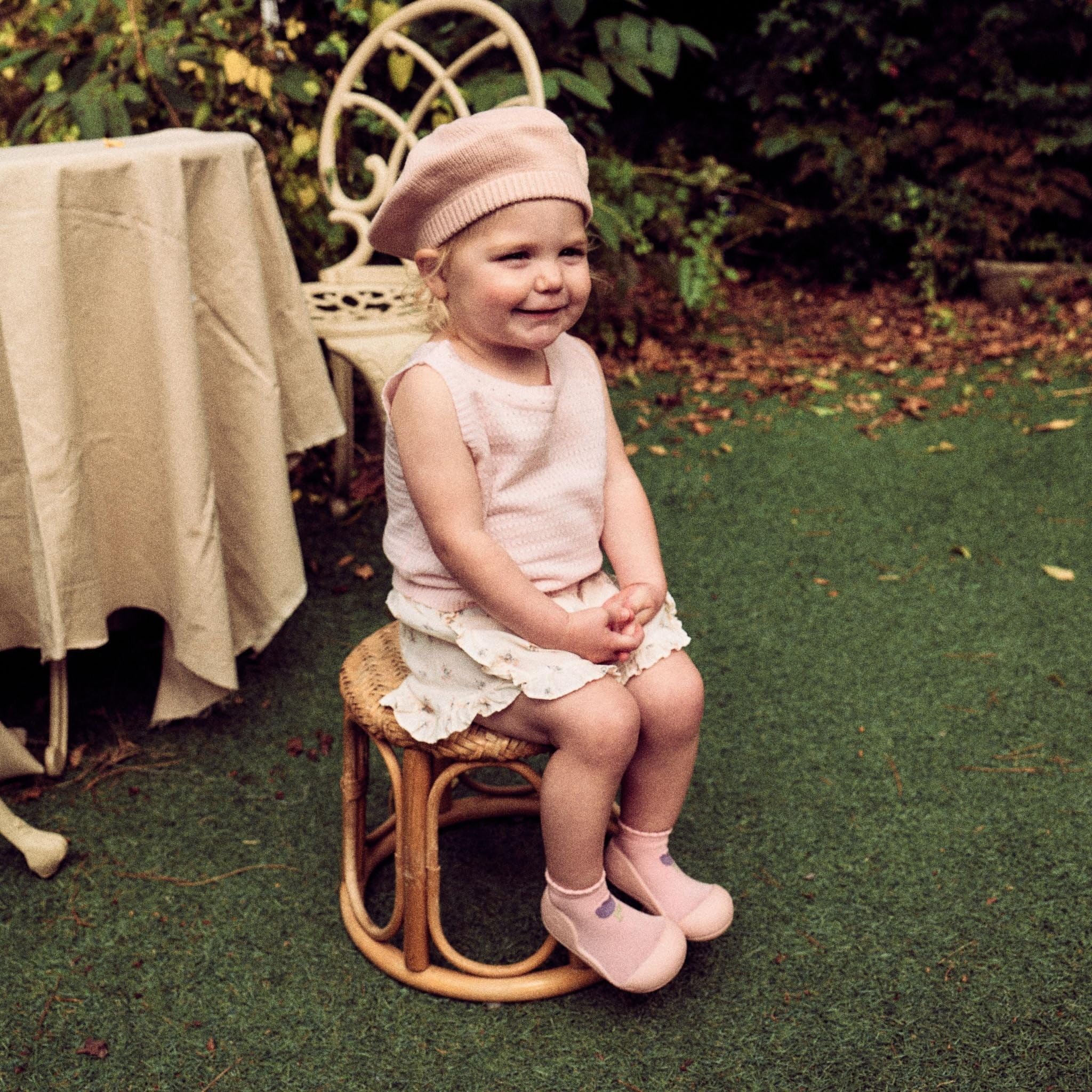 Attipas 4.5 Baby Sock Shoes for Baby Boy & Girl, Soft, Non-Slip Toddler Bamboo Sock Shoes, Breathable Infant Walking Shoes, First Steps Baby Shoes, Baby Slip On Quick Dry Easy to Put On Tulip Pink