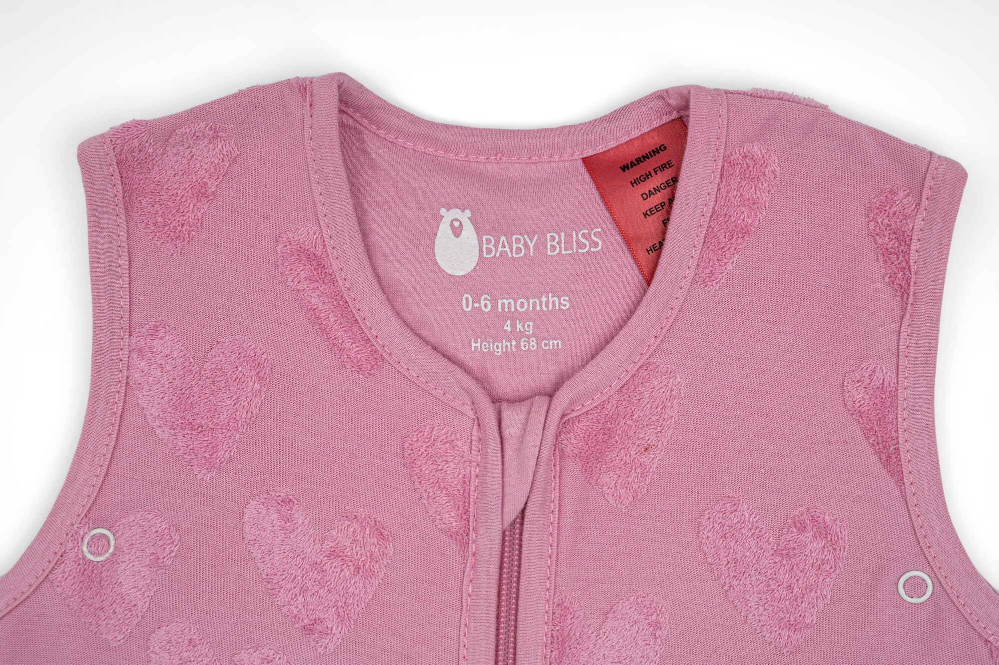 BabyBliss BlissSac Saco de Dormir para bebés 1.0 TOG - Algodón orgánico - de 0 a 36 Meses (Follow Your Heart, 6-18 Meses)