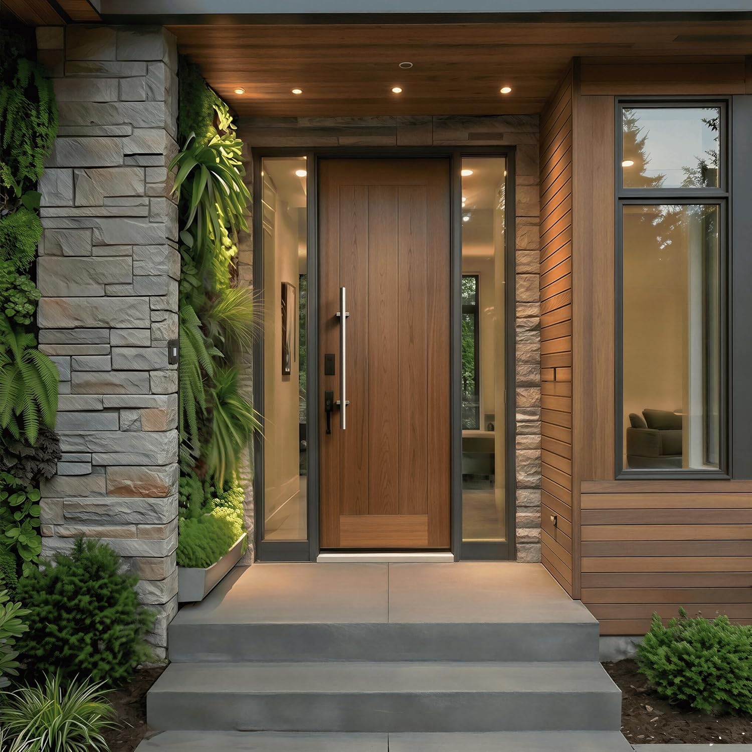 Traverse Double Front Door Handle Set – Modern Entry Door Pulls, 304 Stainless Steel, Brushed Satin Finish, Bolt-Through Connector, Luxury Exterior Hardware (Brushed Nickel, 36 Inches)