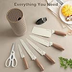 8-Piece Kitchen Knife Set with Sharpener, Universal Knife Block, Stainless Steel Blades, Ergonomic Design, Rust-Resistant, Home & Gift Essentials Chef Knives