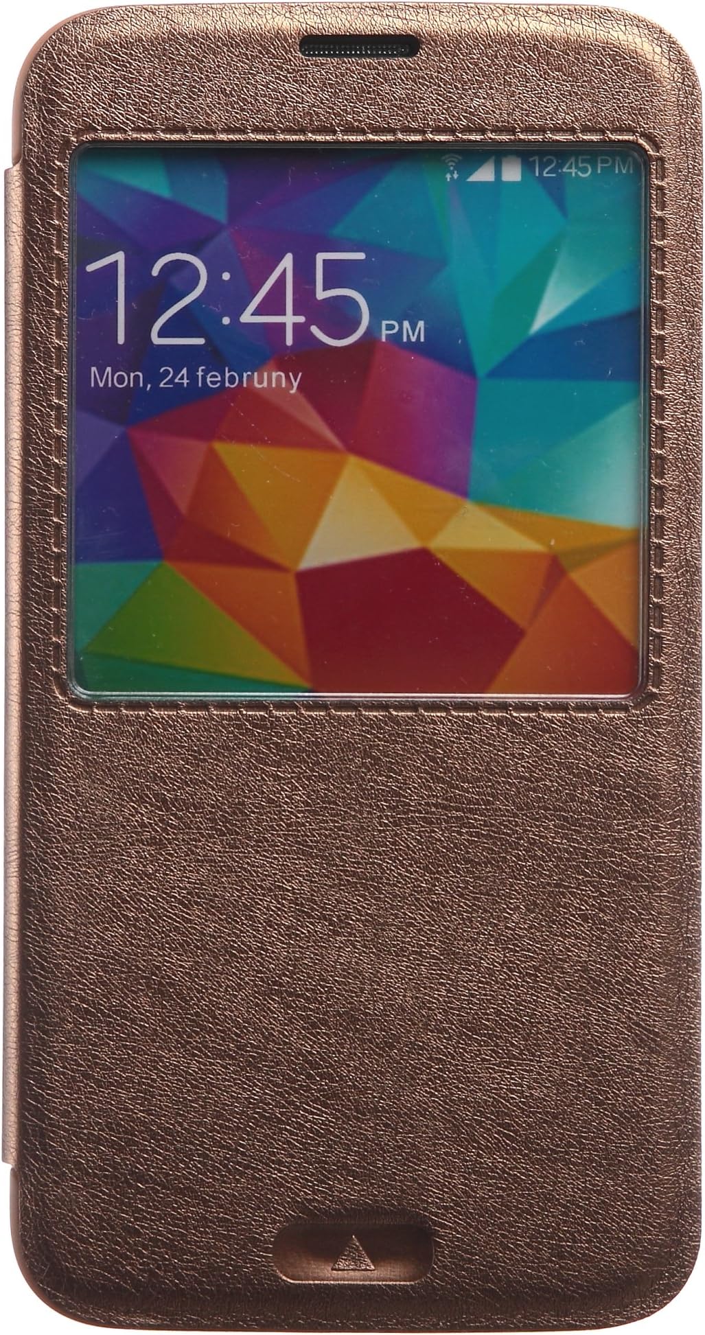 KALAIDENG KLD KA Series Smart View Folio PU Leather Case for Samsung Galaxy S5 - Retail Packaging - Bronze