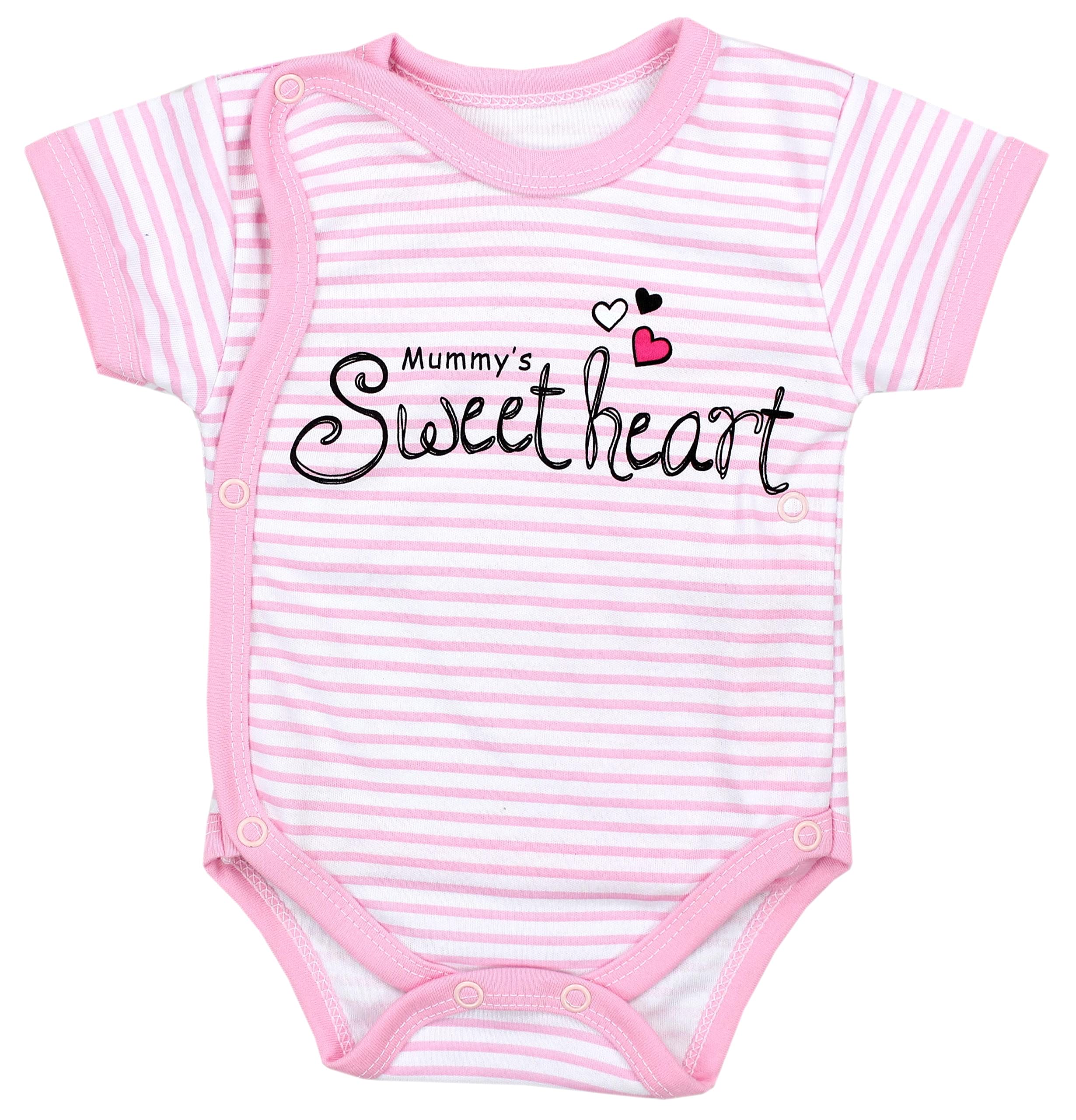 TupTam Baby Body Mädchen 5er Set Kurzarm Wickelbody aus Baumwolle mit Print