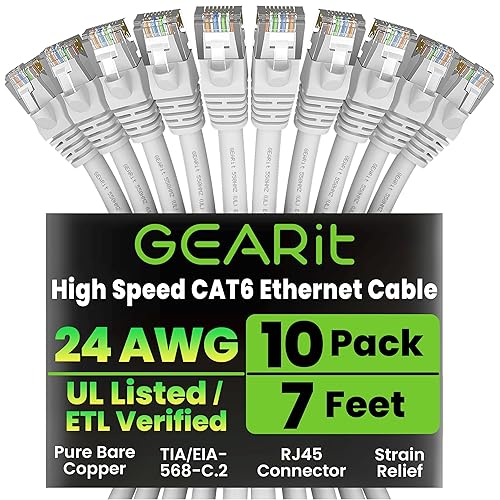 Miniatura 12 de GearIT Cable Ethernet Cat 6 de 3 pies (paquete de 20) - Cable de conexión Cat6, cable de conexión Cat 6, cable Cat6, cable Cat 6, cable Ethernet