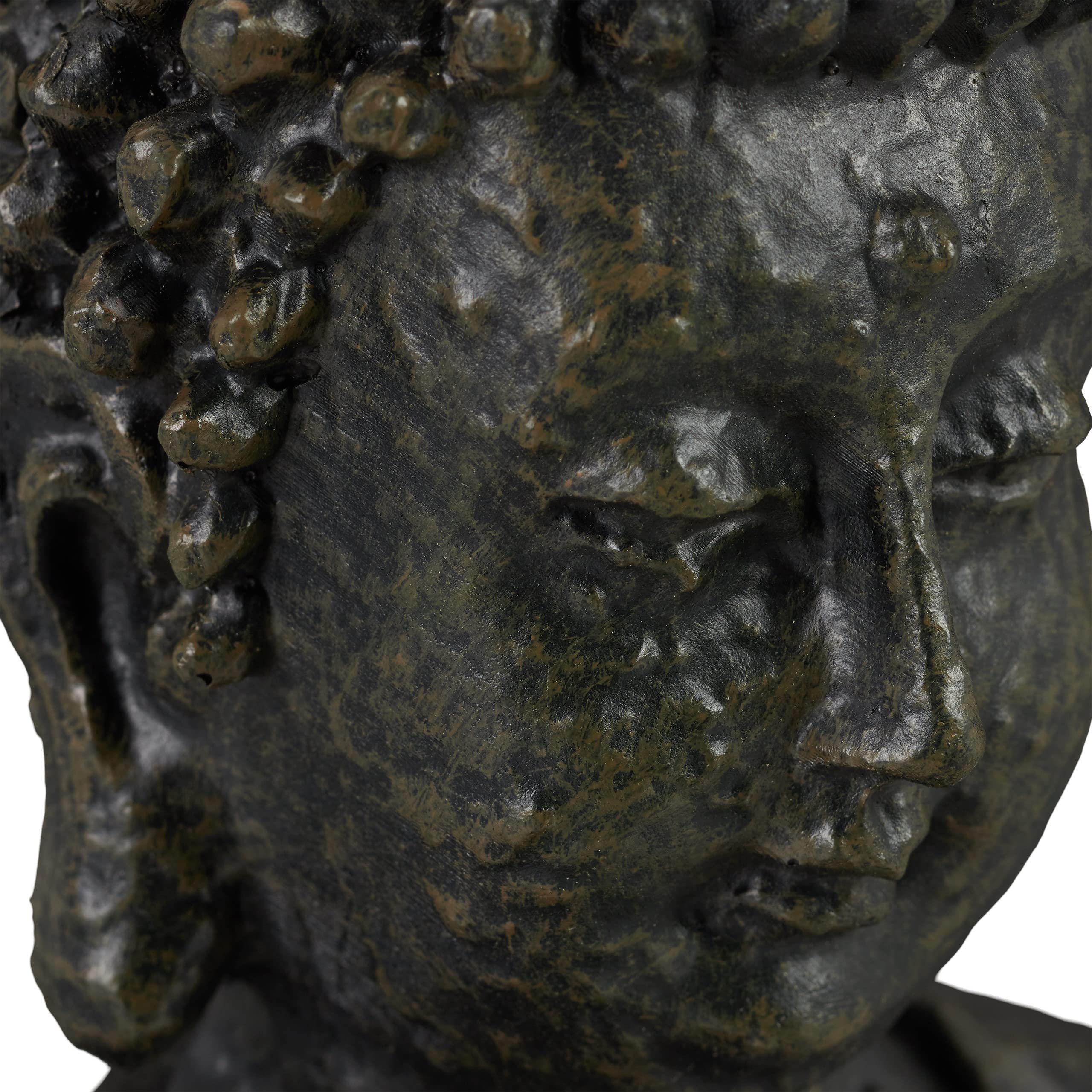 Relaxdays Statua del Buddha Seduto, 30cm da Giardino e Soggiorno, in Poliresina, Impermeabile Anti-Gelo Grigio Scuro