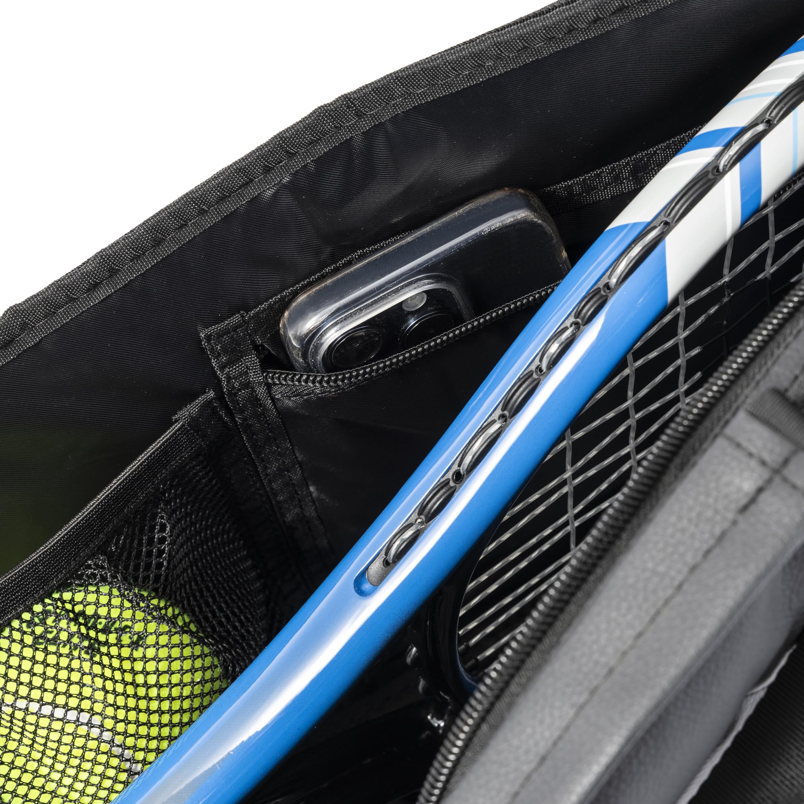 Raquex Elite Housse de protection pour raquette de tennis 2 – Sac avec poignée de transport et bandoulière – Housse matelassée en similicuir rembourré pour raquette de tennis – Noir – Cadeau de sport