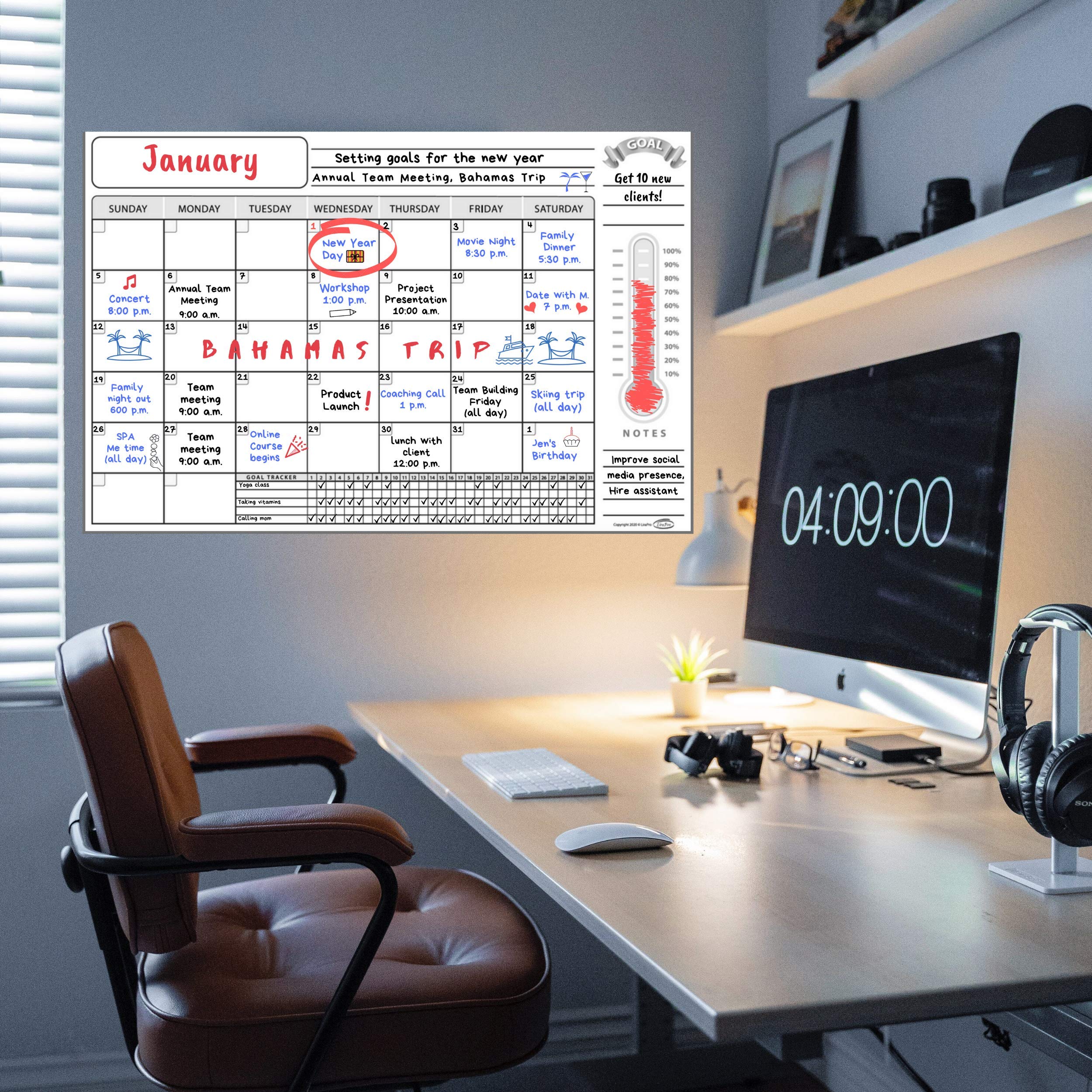 Buy Large Dry Erase Wall Calendar Monthly Planner 24 x 36 inch with