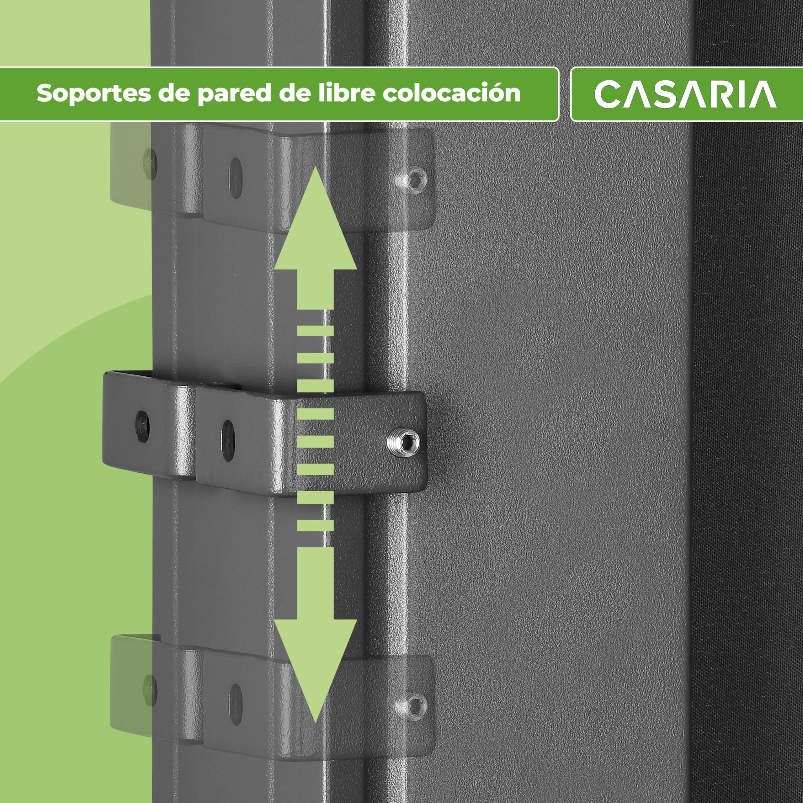CASARIA Toldo Lateral Retráctil 180x300cm Pantalla Privacidad UV30+ | Poliéster 180g/m², Revestimiento PU, Repelente Agua, Resistente Viento, Función Bloqueo, Soporte Ajustable, Opaco, Exterior