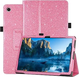 Case for Onn. 10.4" Tablet Pro (2023 Model:100110603) - Folio PU Leather Stand Cover with Pencil Holder, Glitter Pink