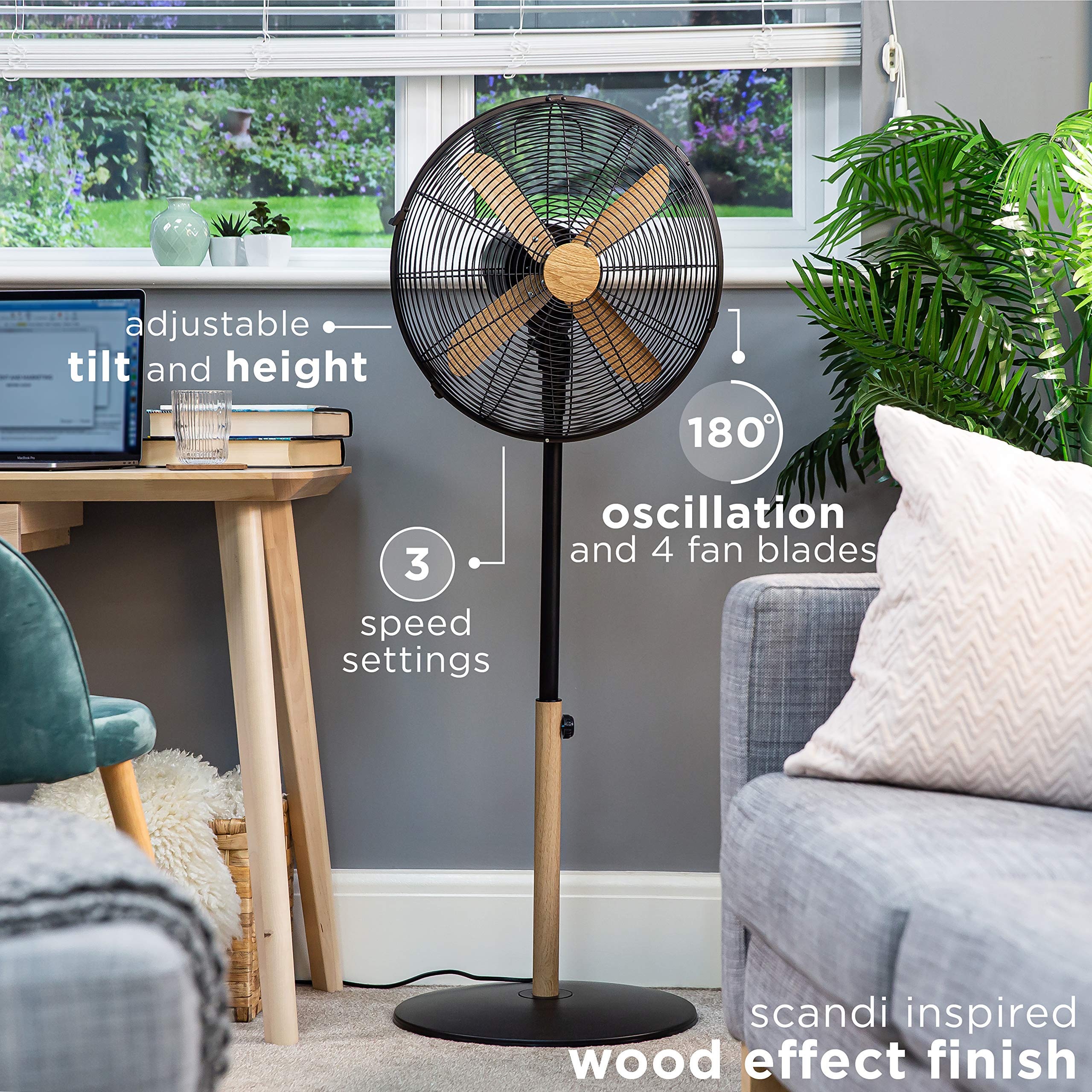 Buy Russell Hobbs RHMPF1601WDB 16 Inch Scandi Electric Pedestal Fan