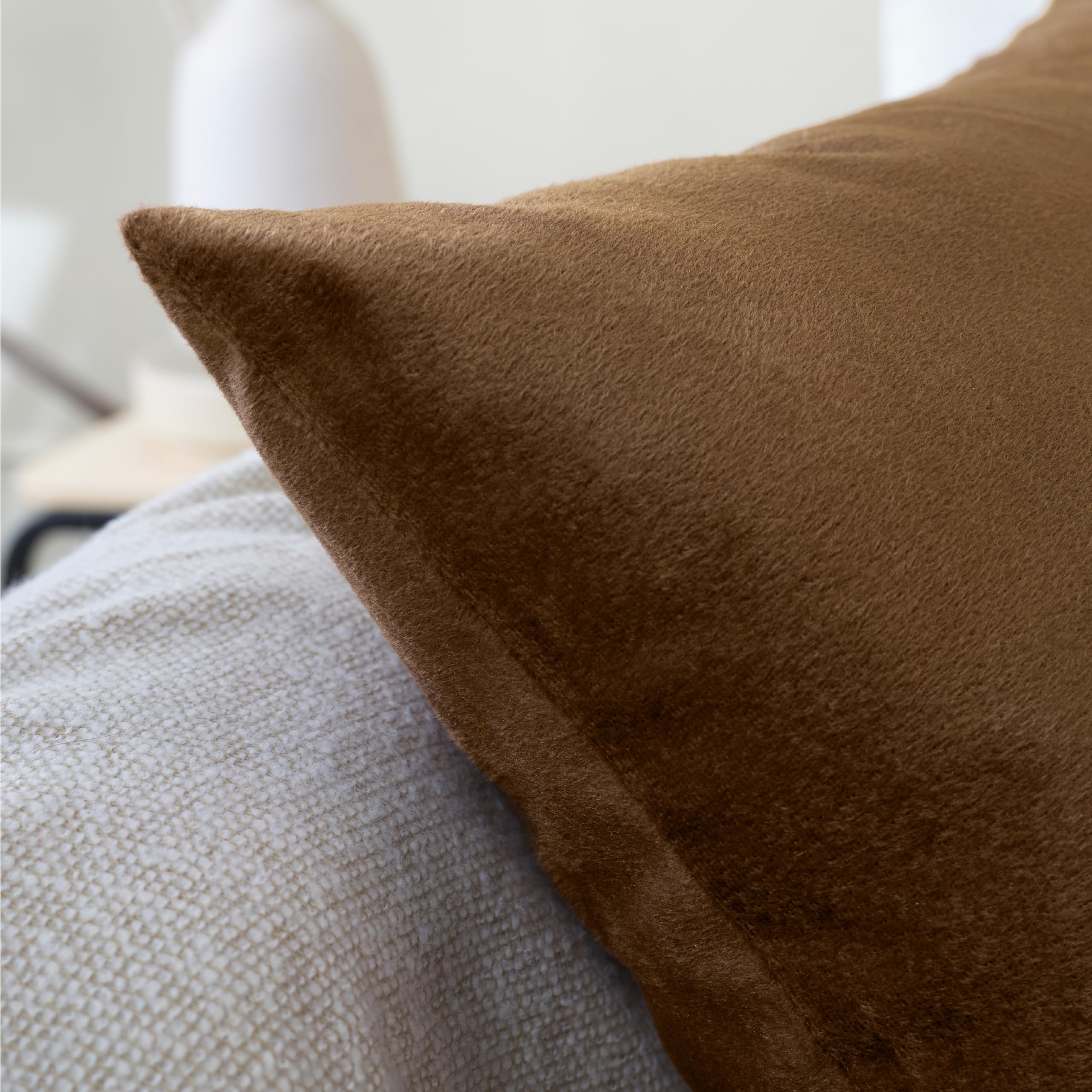 Housses Coussin Velours Encasa - Set 2 Pièces 60x60cm Crème