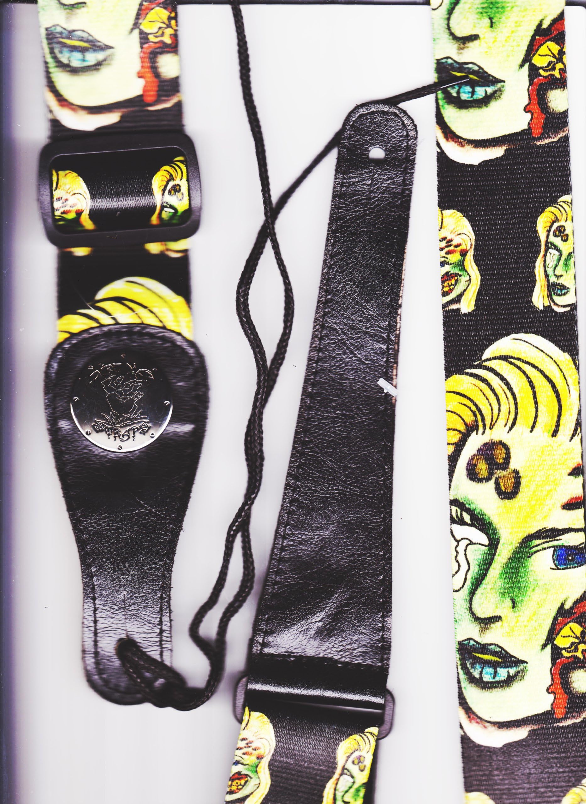 DirtNap Brand Blonde Zombie Girl Horror Guitar Strap Leather & Soft Cordura