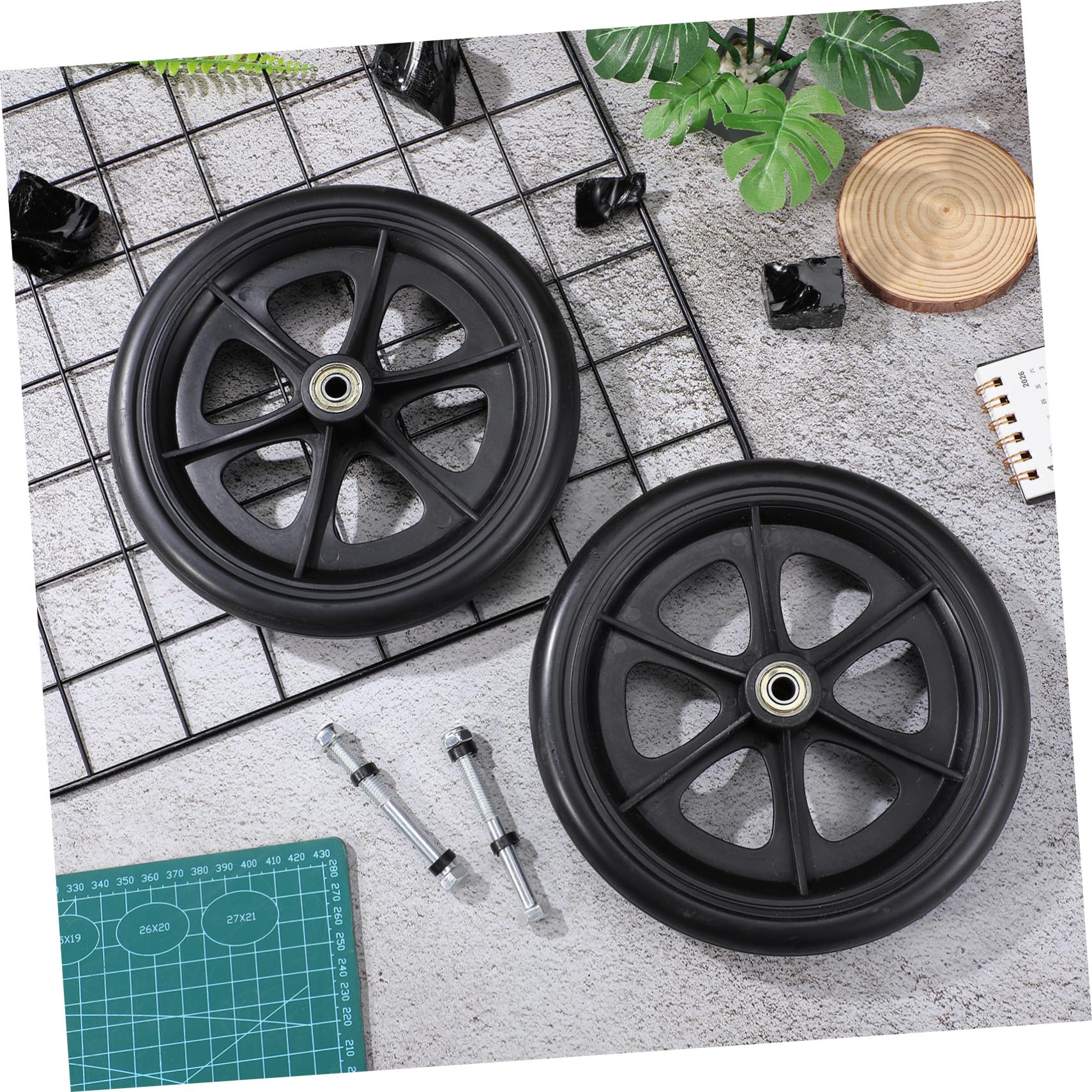 Anneome Ruedas Delanteras de Repuesto para Silla de Ruedas Material Abs y Acero, Carga Resistente y Rodadura Suave, Ideales para Uso Interior y Exterior