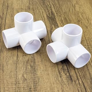 2-Pack 1 Inch SCH40 4-Way Cross PVC Connector
