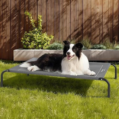 Miniatura 9 de Bedsure Cama elevada refrescante para perros cunas elevadas para perros al aire libre con pies antideslizantes marco estable y malla reciclable