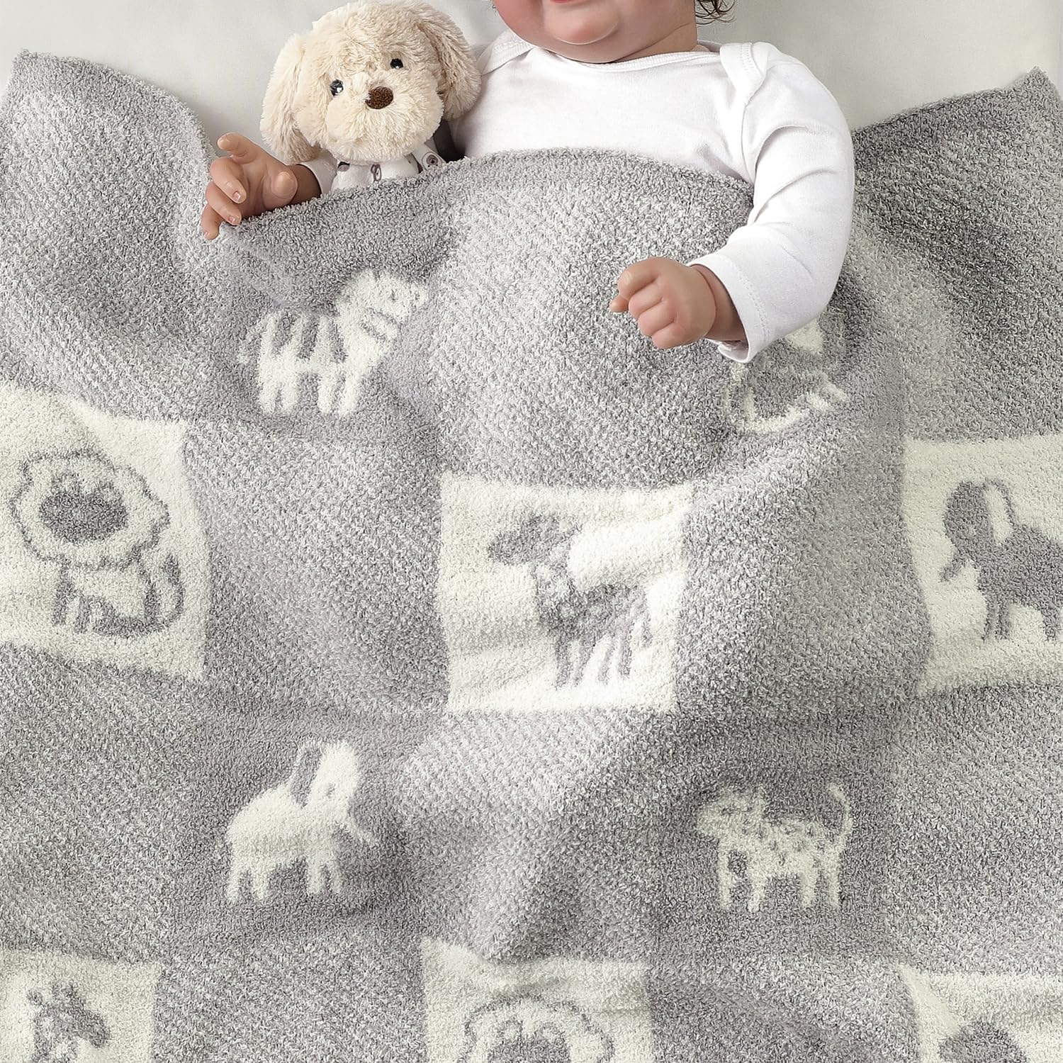 CREVENT Cozy Soft Warm Chenille Baby Blanket for Girls Boys Newborn Essentials for Infant Baby Shower Receiving Gift - Image 3