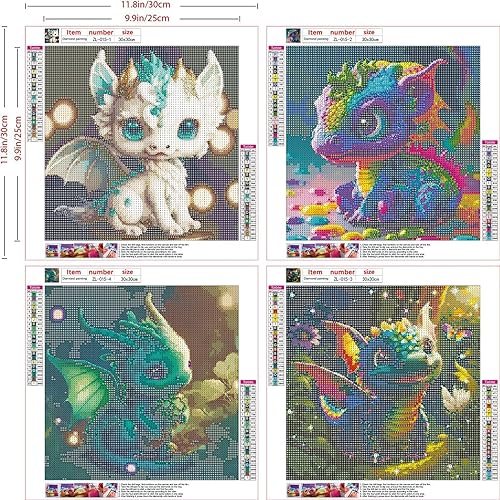 Miniatura 4 de VeGuude Kits de pintura de diamantes para adultos  Paquete de 4 piezas de arte de diamantes 5D con diamantes de taladro completo, pinturas con