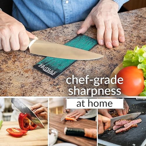 Miniatura 5 de Hutsuls Trazo de cuero negro con compuesto obtén bordes afilados con kit de corte, compuesto de afilado verde y afilador de cuchillos de cuero