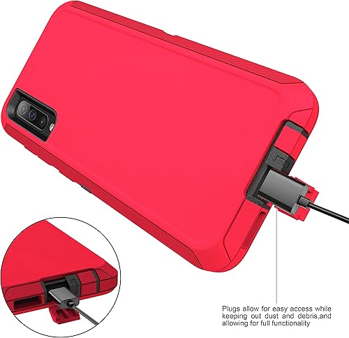 Miniatura 4 de MXX Funda resistente compatible hecha para Samsung Galaxy A50 (sin protector de pantalla) contra caídas para tu Galaxy A50A50SA30s (rojo)