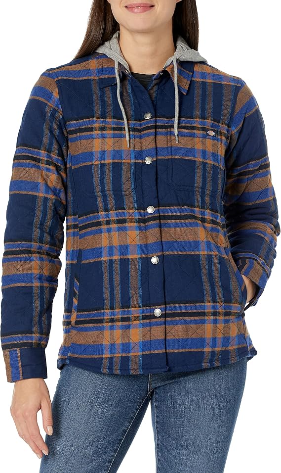 Flannel Hooded Shirt Jacket 