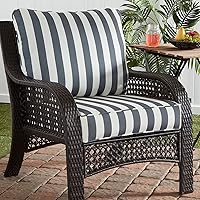 Vista 57 de Greendale Home Fashions 2-Piece Outdoor Deep Seat Cushion Set, Steel Blue Stripe