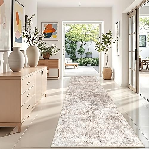 Miniatura 102 de RUUGME - Alfombra lavable abstracta de 4 x 6: alfombras de área para sala de estar con respaldo antideslizante, alfombra neutra resistente a