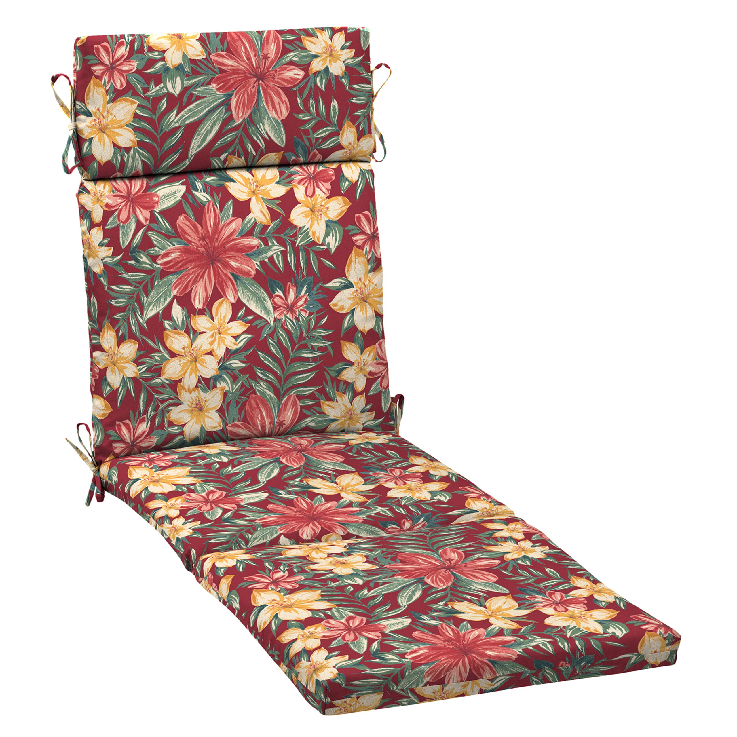 Photo 1 of **pack of 2 
Arden Selections Outdoor Chaise Cushion, 21 x 72, Rain-Proof, Fade Resistant 72 x 21, Ruby Clarissa 72 x 21 Ruby Clarissa
