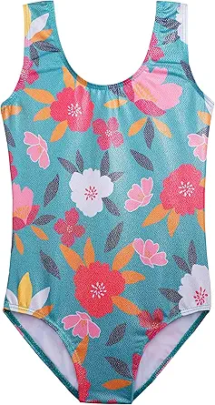 HOZIY Gymnastics Leotards for Girls Toddlers Kids Sleeveless Tumbling Outfits for Dance Print
