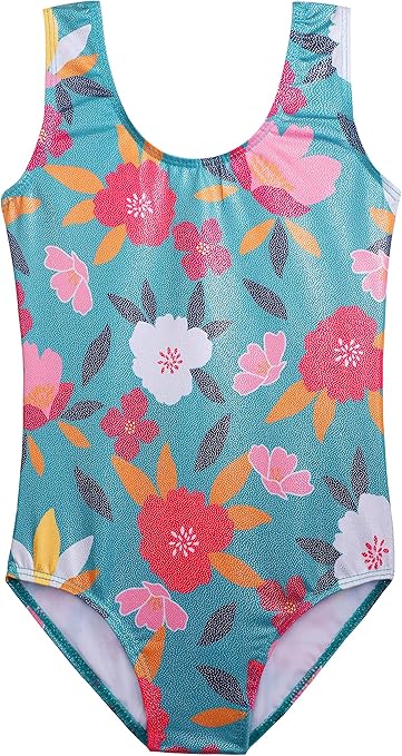 HOZIY Gymnastics Leotards for Girls Toddlers Kids Sleeveless Tumbling Outfits for Dance Print