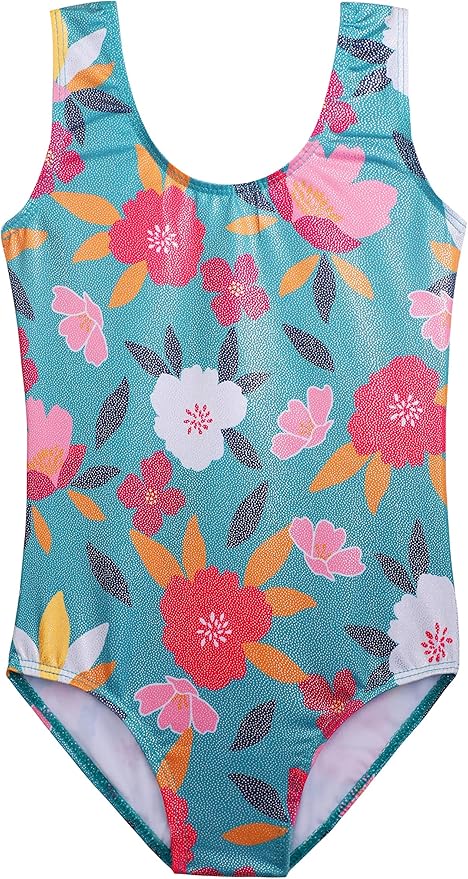 HOZIY Gymnastics Leotards for Girls Toddlers Kids Sleeveless Tumbling Outfits for Dance Print