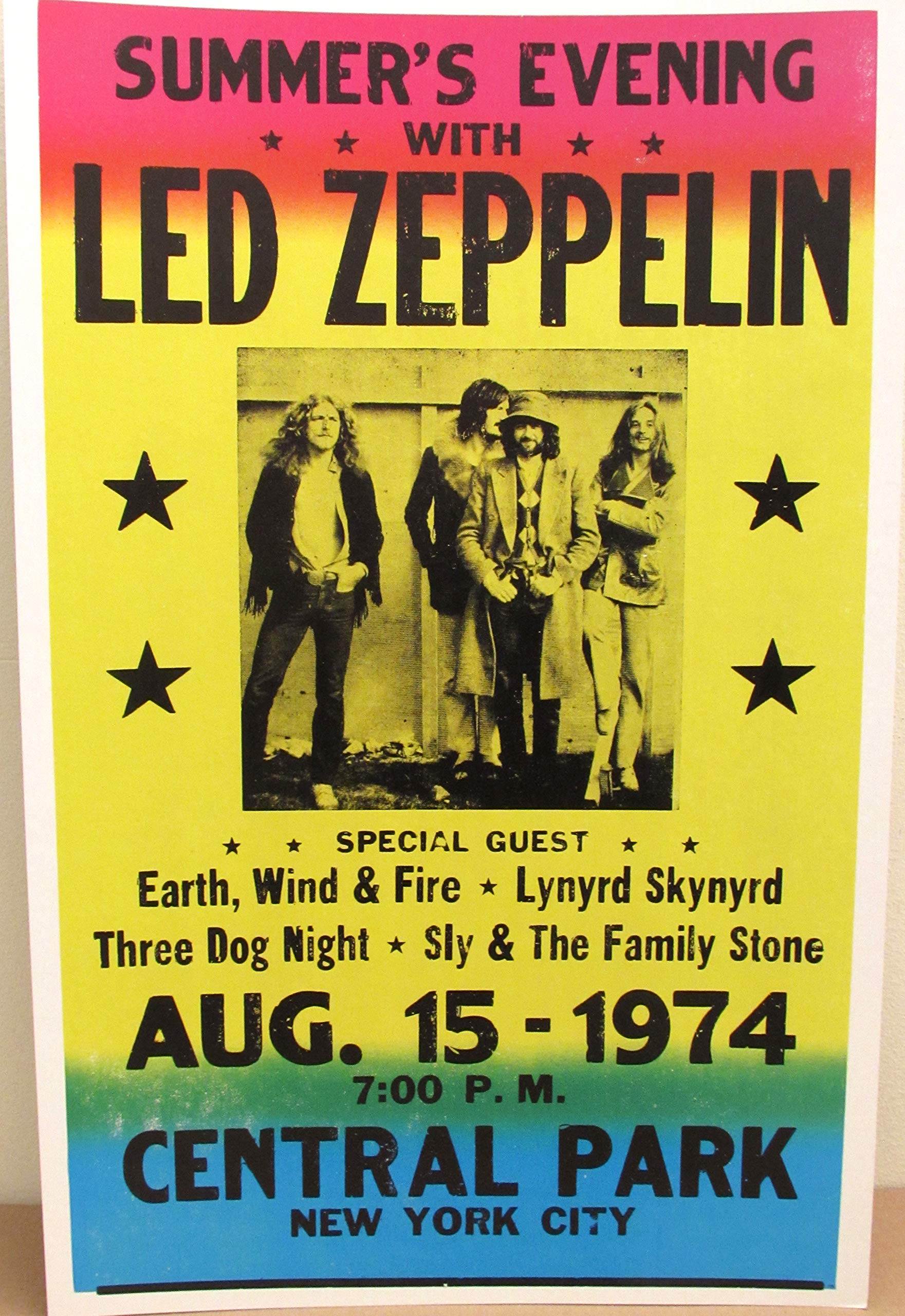 Amazon.com: Led Zeppelin Concert Poster 1974 NYC Central Park