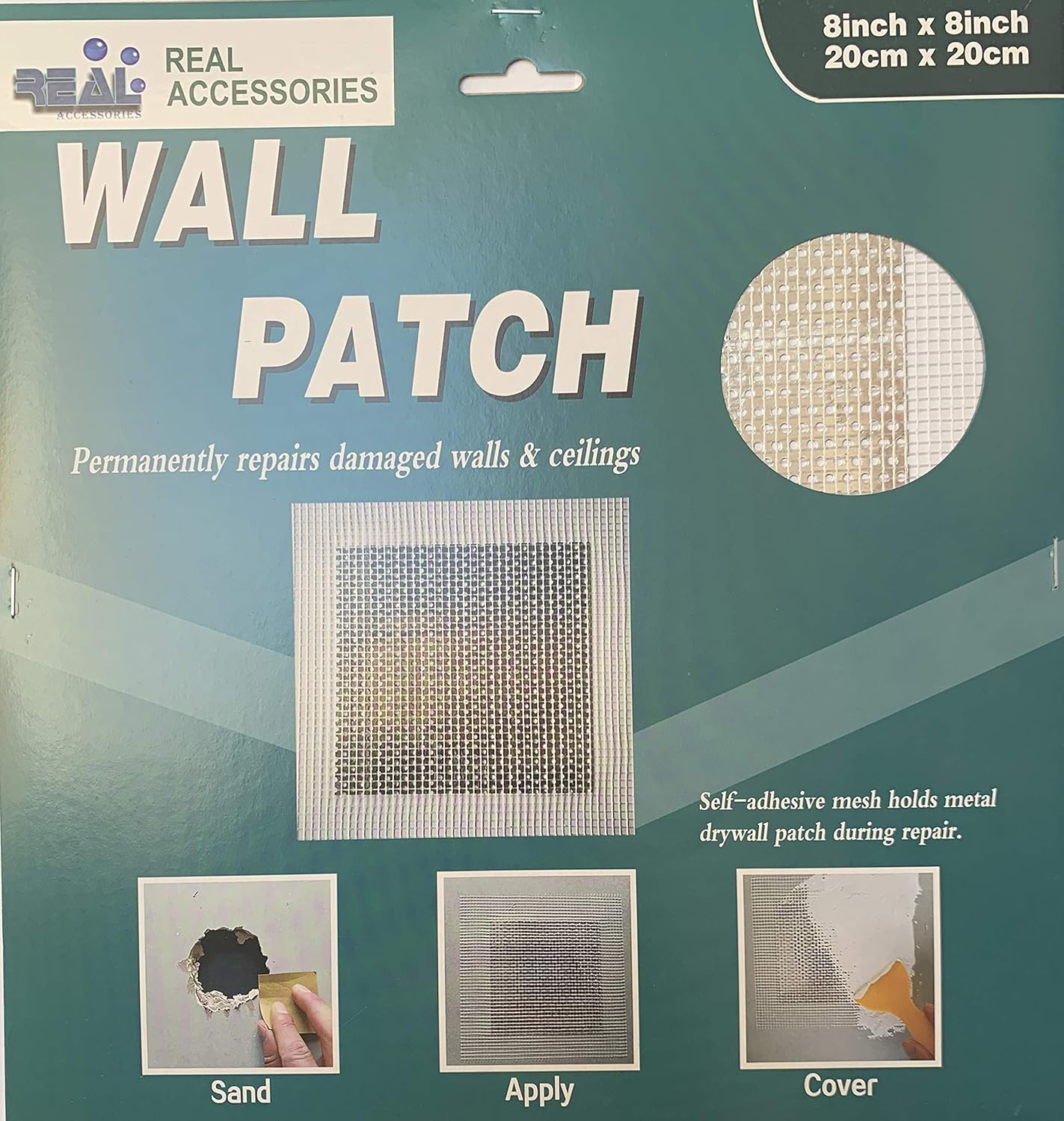 5 Pack Large 20cm X 20cm Plasterboard and Drywall Repair Wall Patch