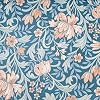 SOPHIE LAURENCE Teal Blue Floral Wallpaper Smooth Matte Green Leaf Rust Orange Flowers Thick Wallpaper for Feature Wall Living Room Bedroom