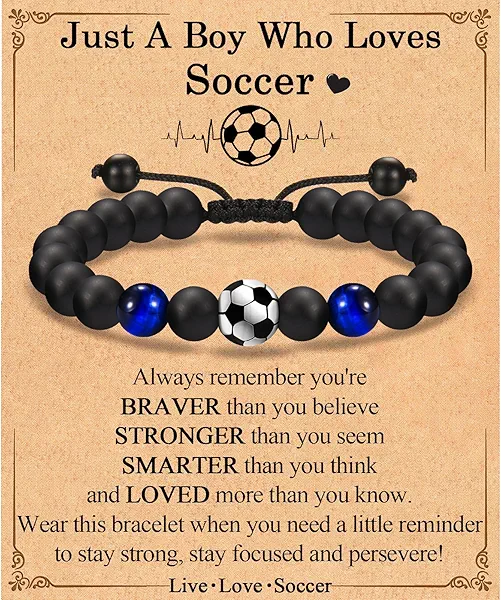 EFVISD Soccer Football Basketball Baseball Hockey Bracelet Gifts for Boys Players Team Lovers Son Grandson Brother Nephew Friend as Birthday/Valentines Day/Graduation/Back to School/Christmas Gifts