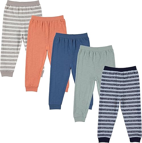 Miniatura 1 de Cudlie Paquete de 5 pantalones deportivos para bebés y niños pequeños, pantalones deportivos ligeros y cónicos, pantalones deportivos de descanso