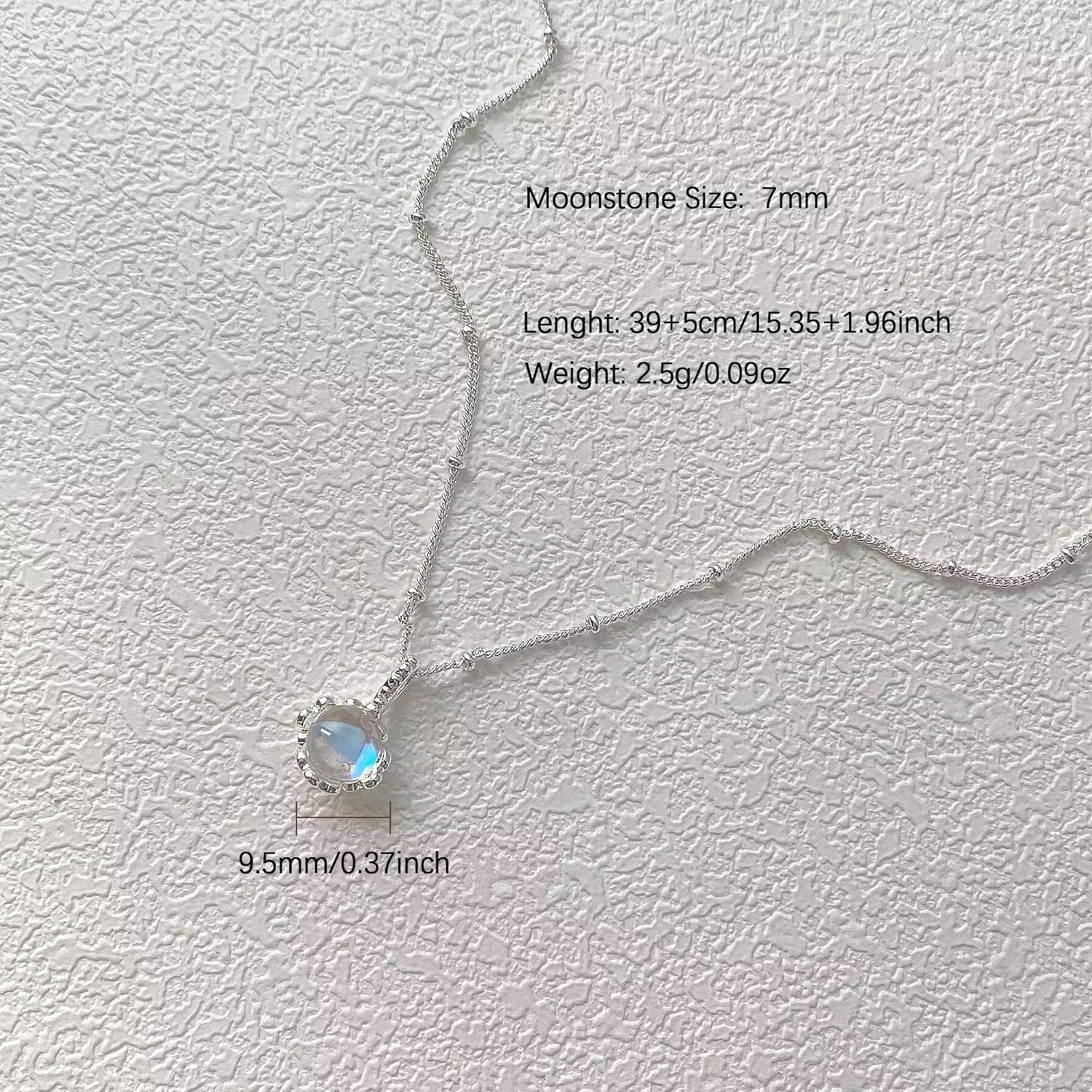 925 Sterling Silver Dainty Moonstone Choker Necklaces for Women Cute Blue Crystal Chain Pendant Necklace Moonstone Charm Jewelry New Beginnings Birthday Wedding Valentines Day Jewelry Gifts - Image 5