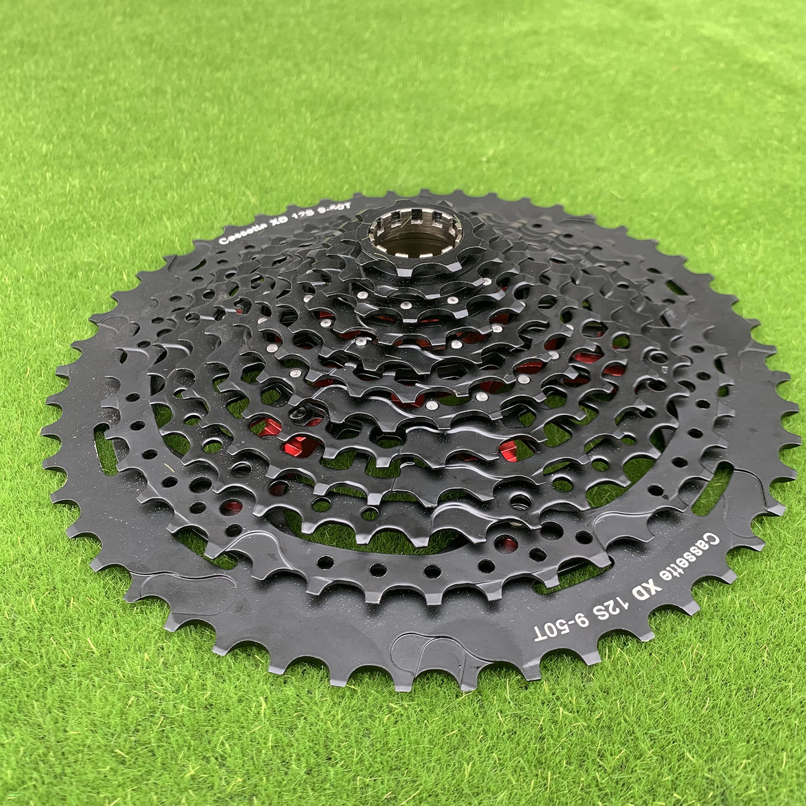 GERRIT PiñOn Bicicleta Cassette de Bicicleta MTB de 12 velocidades 12S 9-50T Compatible con Cassette Negro de Cuerpo 540g Rueda Libre de piñón PiñOnes Bicicleta MontañA