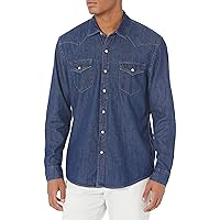 Amazon Essentials Camicia in Denim a Maniche Lunghe Regular Fit Uomo