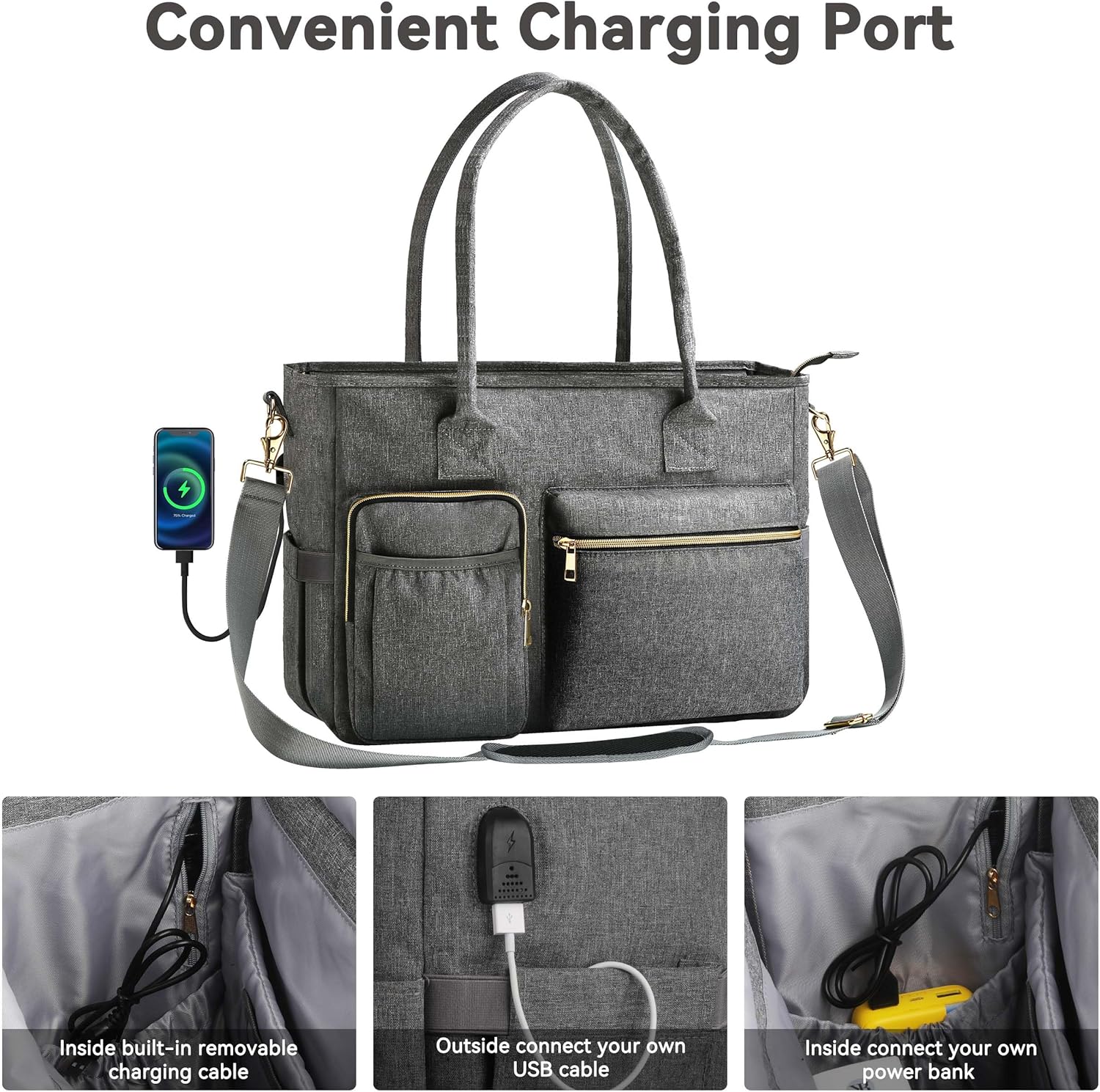 Nurse Bag - Large 17'' Tote for Work & Nursing School Essentials - Image 7