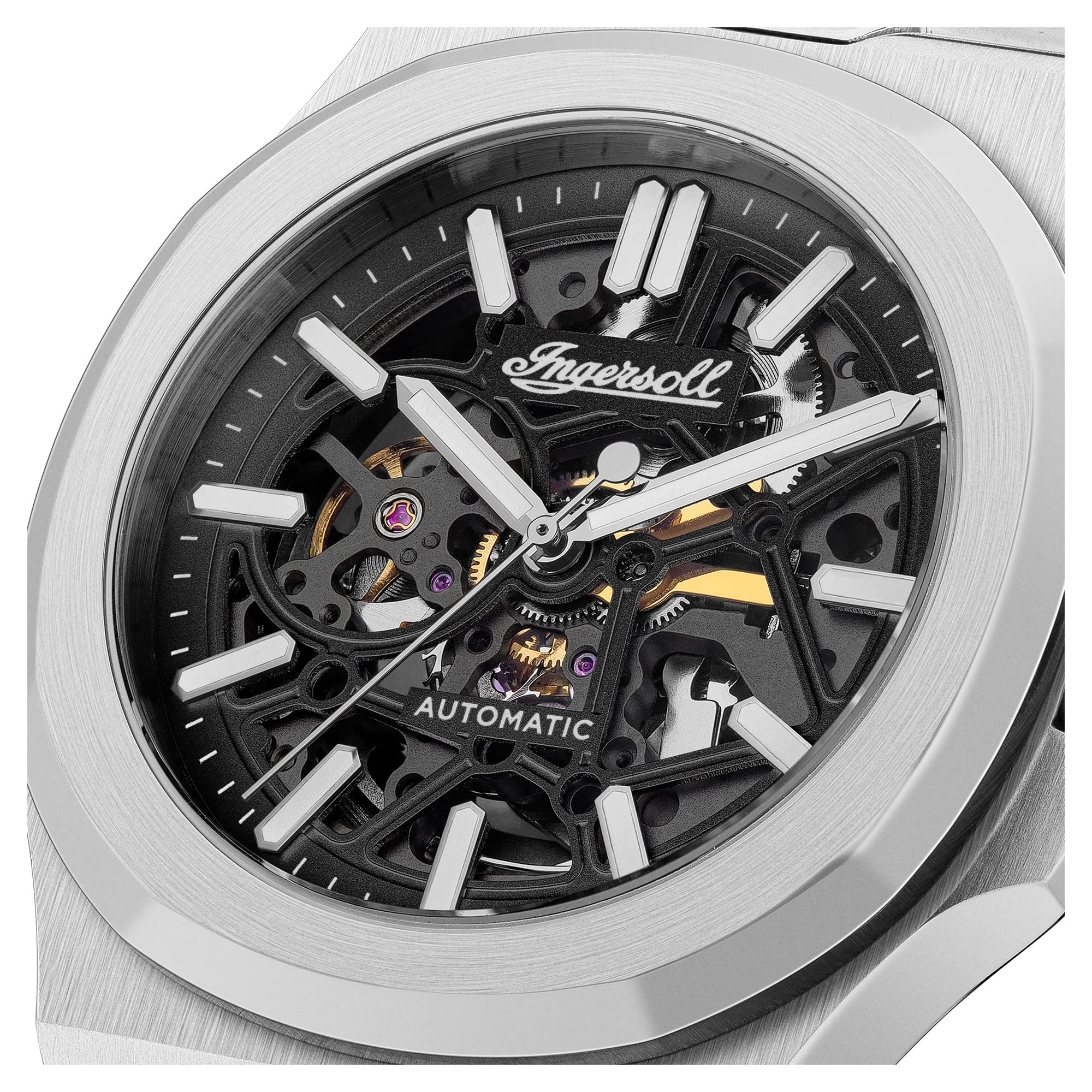 Ingersoll 1892 The Catalina Herren-Automatikuhr, 42 mm, mit skelettiertem Zifferblatt und Edelstahlarmband
