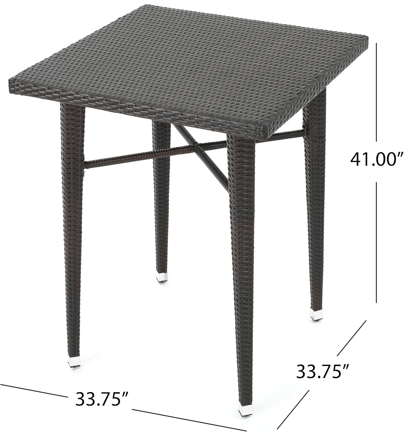 Christopher Knight Home Dominica Outdoor 32.5" Square Wicker Bar Table, Multibrown