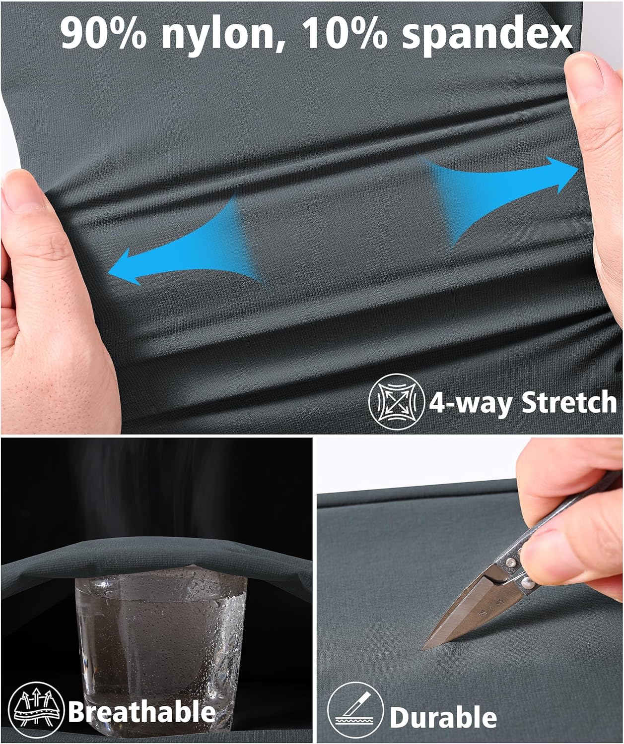 Mens Hiking Pants Lightweight Nylon Stretch Cargo Work Pants for Men Waterproof with Pockets - Image 3